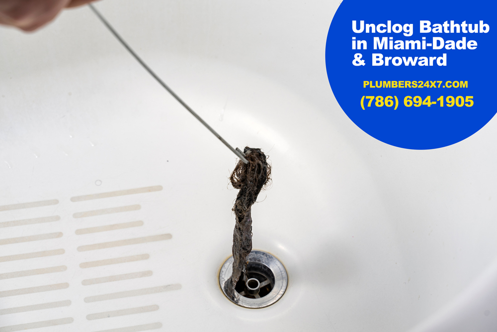 Unclog bathtub drain Broward and Miami